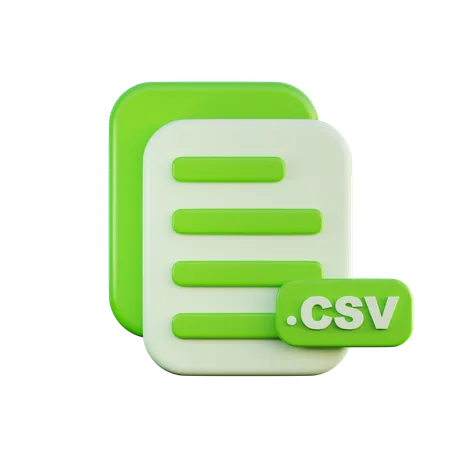 Arquivo CSV  3D Icon