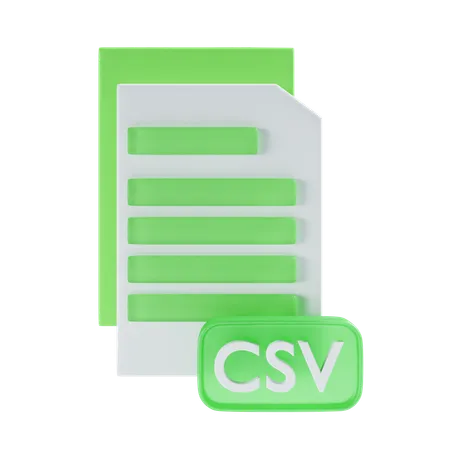 Arquivo CSV  3D Icon