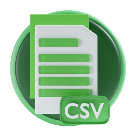 Arquivo CSV  3D Icon