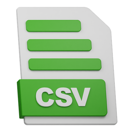 Arquivo CSV  3D Icon