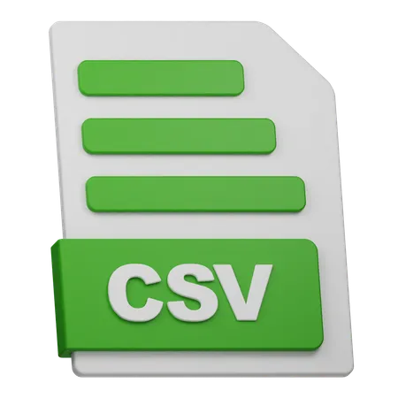 Arquivo CSV  3D Icon