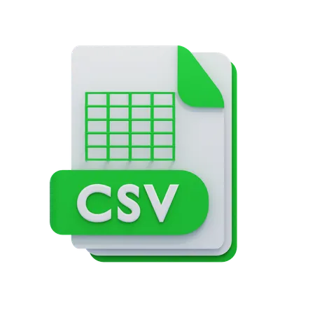 Arquivo CSV  3D Icon