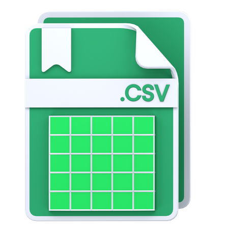 Arquivo CSV  3D Icon