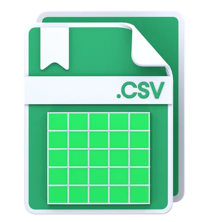 Arquivo CSV  3D Icon