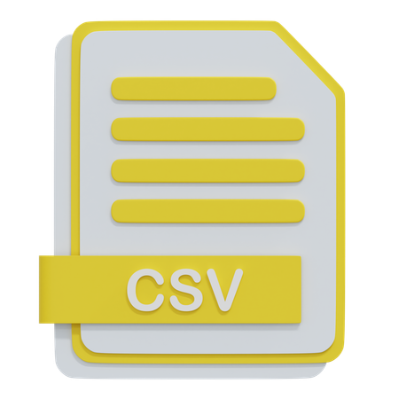 Arquivo CSV  3D Icon