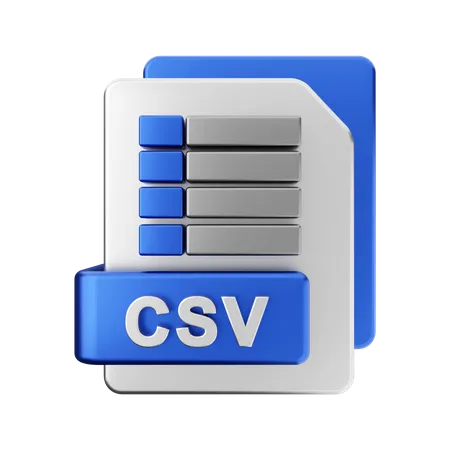 Arquivo CSV  3D Illustration