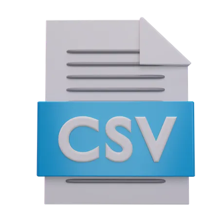 Arquivo CSV  3D Icon