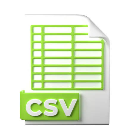 Tipo De Arquivo CSV Renderizacao 3 D Em Fundo Transparente Tendencia De Web E Aplicativos De Design De Icones Ui UX 3D Icon