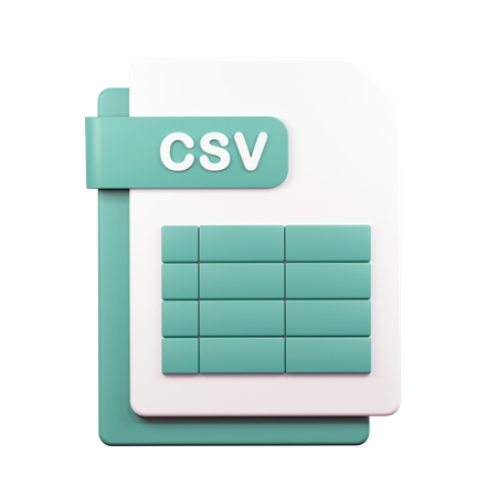 Arquivo CSV  3D Icon