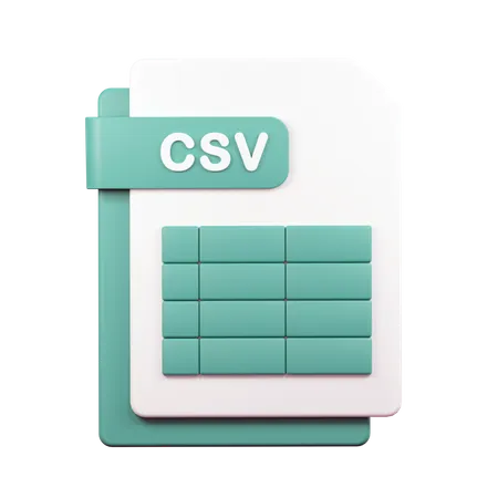 Arquivo CSV  3D Icon