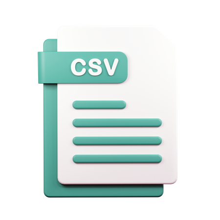 Arquivo CSV  3D Icon