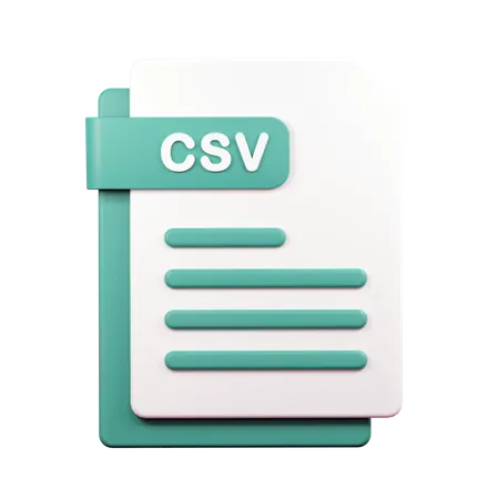 Arquivo CSV  3D Icon