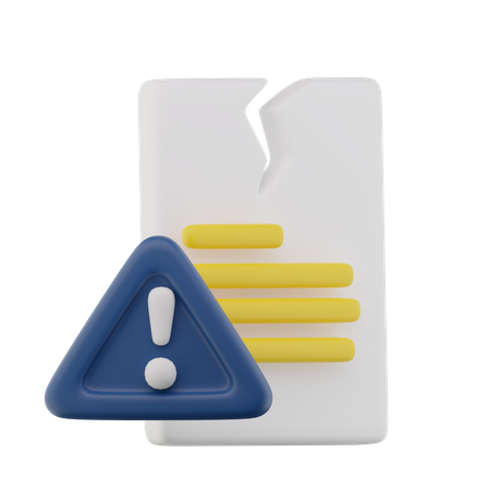 Arquivo de documento de erro  3D Icon
