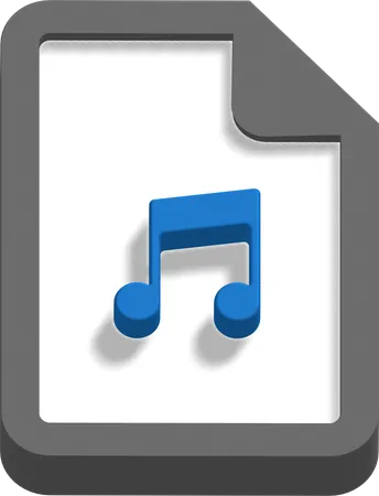 Arquivo de música  3D Icon