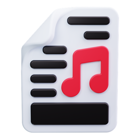 Arquivo de música  3D Icon