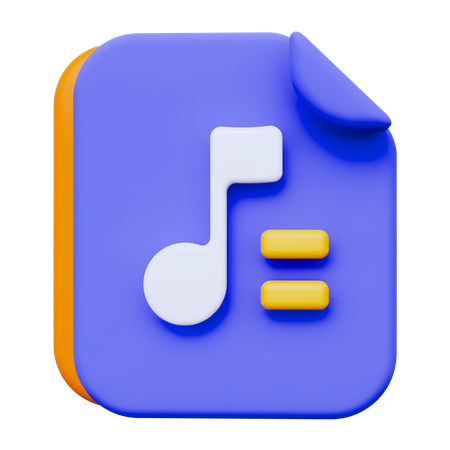 Arquivo de música  3D Icon