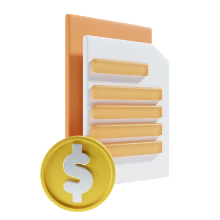 Arquivo de pagamento em dólar  3D Icon