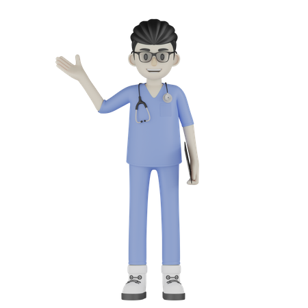 Médico segurando arquivo  3D Illustration