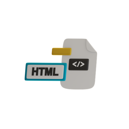 Arquivo de documento html  3D Icon