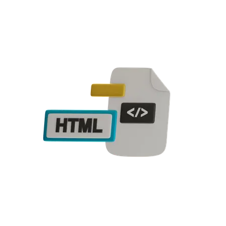 Arquivo de documento html  3D Icon