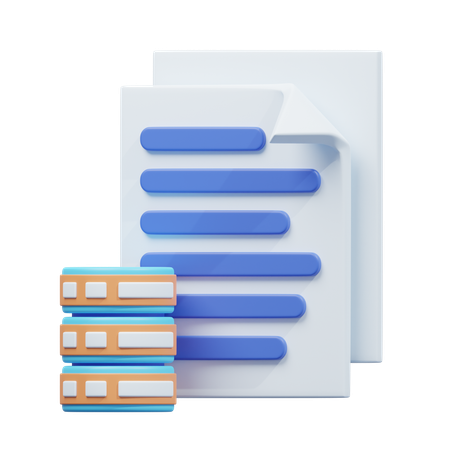 Arquivo e documento de banco de dados  3D Icon