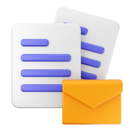 Mensagem de e-mail de arquivo  3D Icon