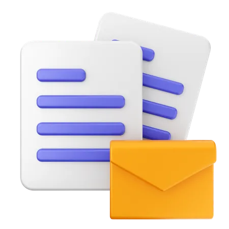 Mensagem de e-mail de arquivo  3D Icon