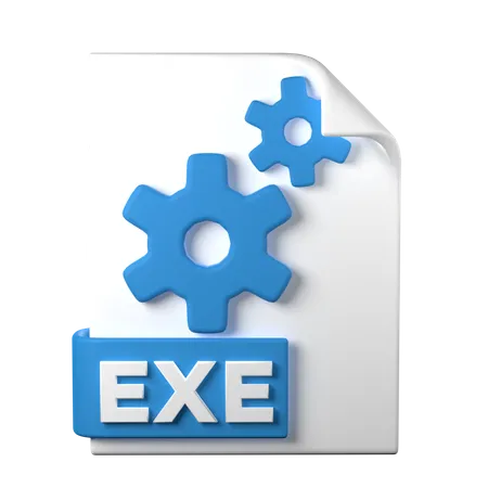 Tipo De Arquivo EXE Renderizacao 3 D Em Fundo Transparente Tendencia De Web E Aplicativos De Design De Icones Ui UX 3D Icon