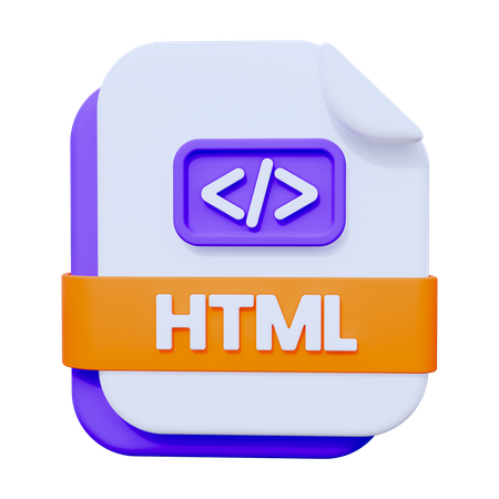 Arquivo HTML  3D Icon