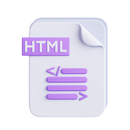 Arquivo HTML  3D Icon