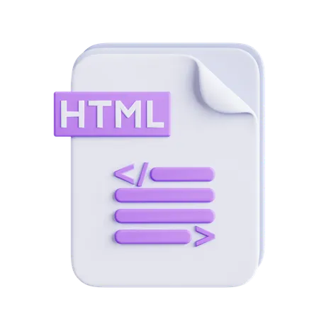 Arquivo HTML  3D Icon