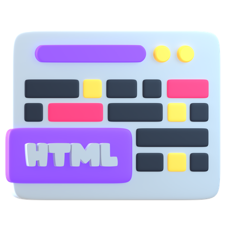 Arquivo HTML  3D Icon