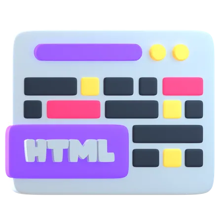 Arquivo HTML  3D Icon