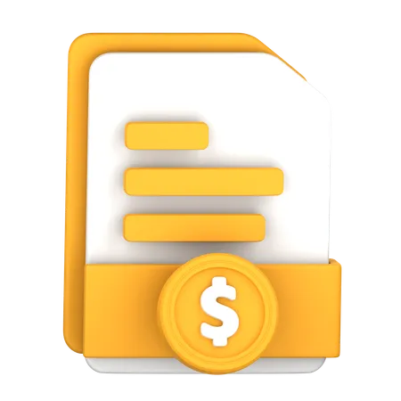 Arquivo de pagamento dolar  3D Icon