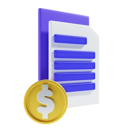 Arquivo de pagamento em dólar  3D Icon