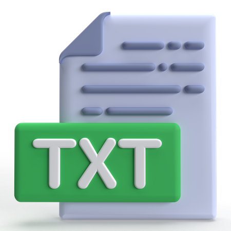 Arquivo txt  3D Icon