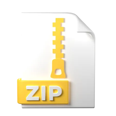 Tipo De Arquivo ZIP Renderizacao 3 D Em Fundo Transparente Tendencia De Web E Aplicativos De Design De Icones Ui UX 3D Icon