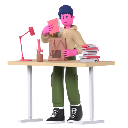 Arrange school bag  3D Icon