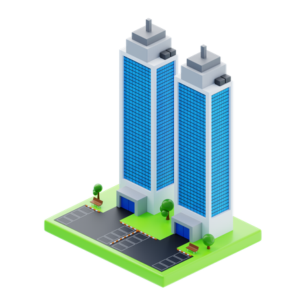 Torres de arranha-céus  3D Icon