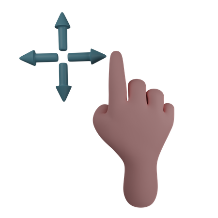 Arraste gestos com as mãos  3D Illustration