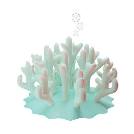Icono De Presentacion 3 D De Arrecife De Coral Adecuado Para El Dia Mundial Del Oceano 3D Illustration