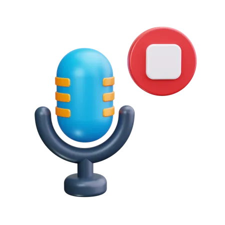 Arrêter le podcast  3D Icon