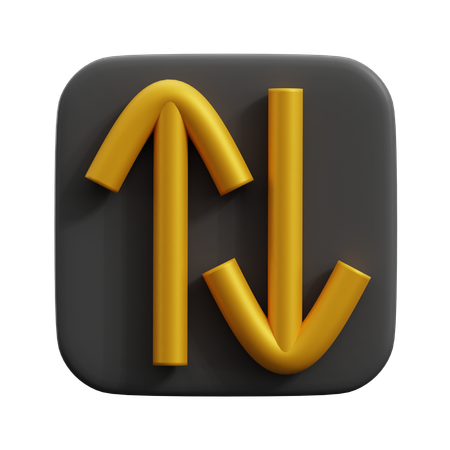 Arrow Cross Up And Down  3D Icon