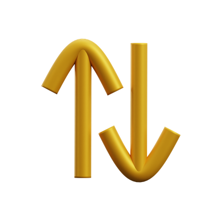 Arrow Cross Up And Down  3D Icon