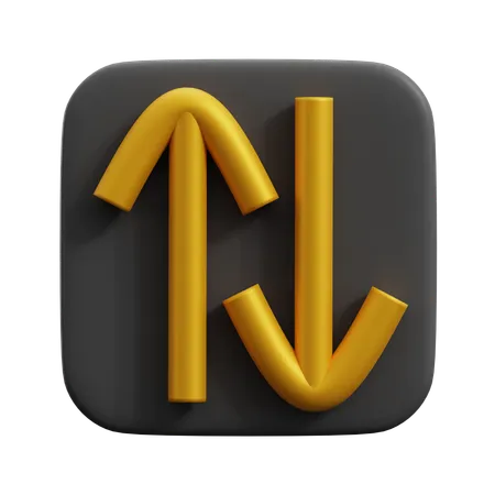 Arrow Cross Up And Down  3D Icon