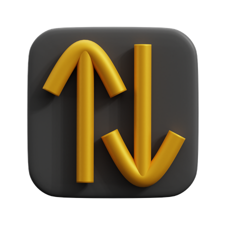 Arrow Cross Up And Down  3D Icon