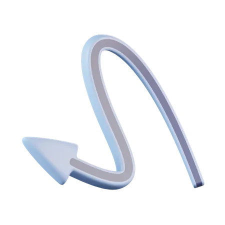 Arrow Curved  3D Icon