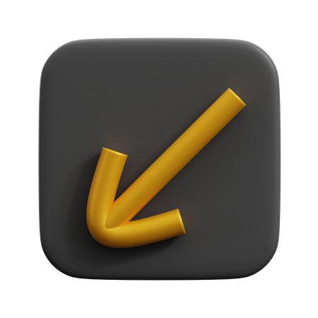 Arrow Down Left  3D Icon