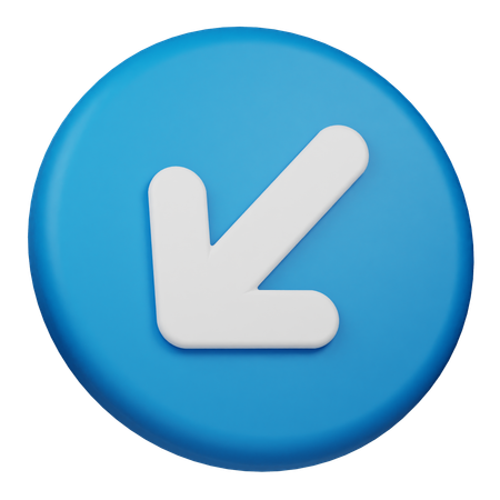 Arrow Down Left  3D Icon