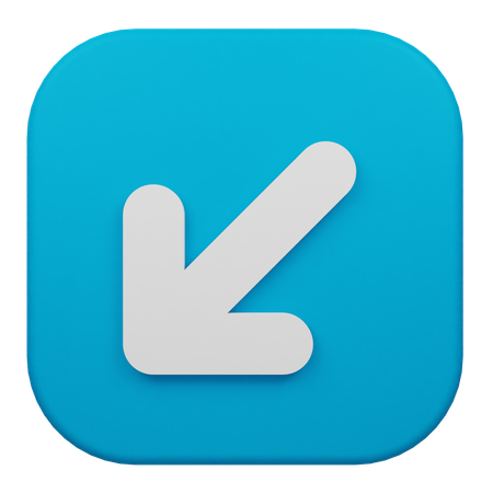 Arrow Down Left  3D Icon